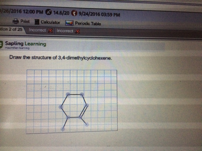 Draw the structure of 3 4 dimethylcyclohexene